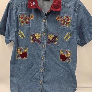 Vintage Bobby Brooks Cottagecore Retro Embroidered Detail‎ M Cotton